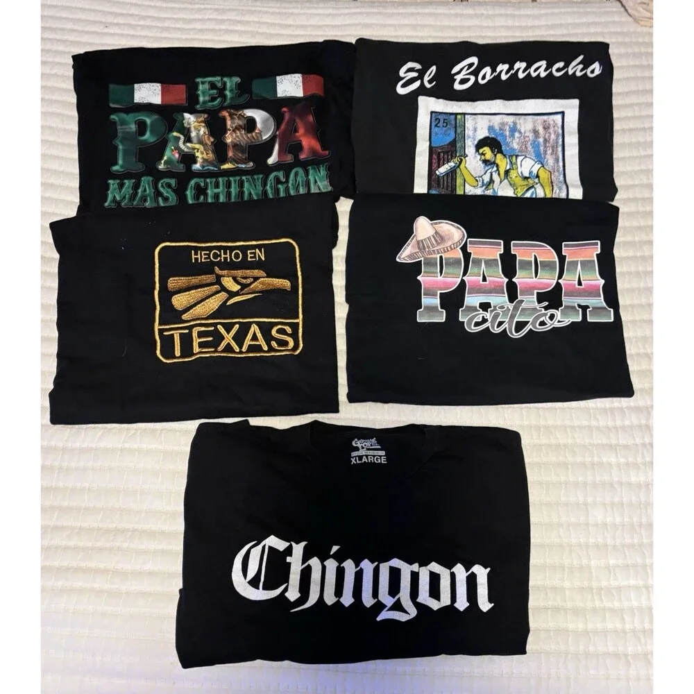 Lot Of 5 Mexican Themed T Shirts XL - Picture 1 of 1